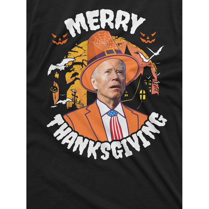 Men's Funny Halloween Anti Biden T-shirt Merry Thanksgiving Halloween Costume Tee Shirt - 2.jpg