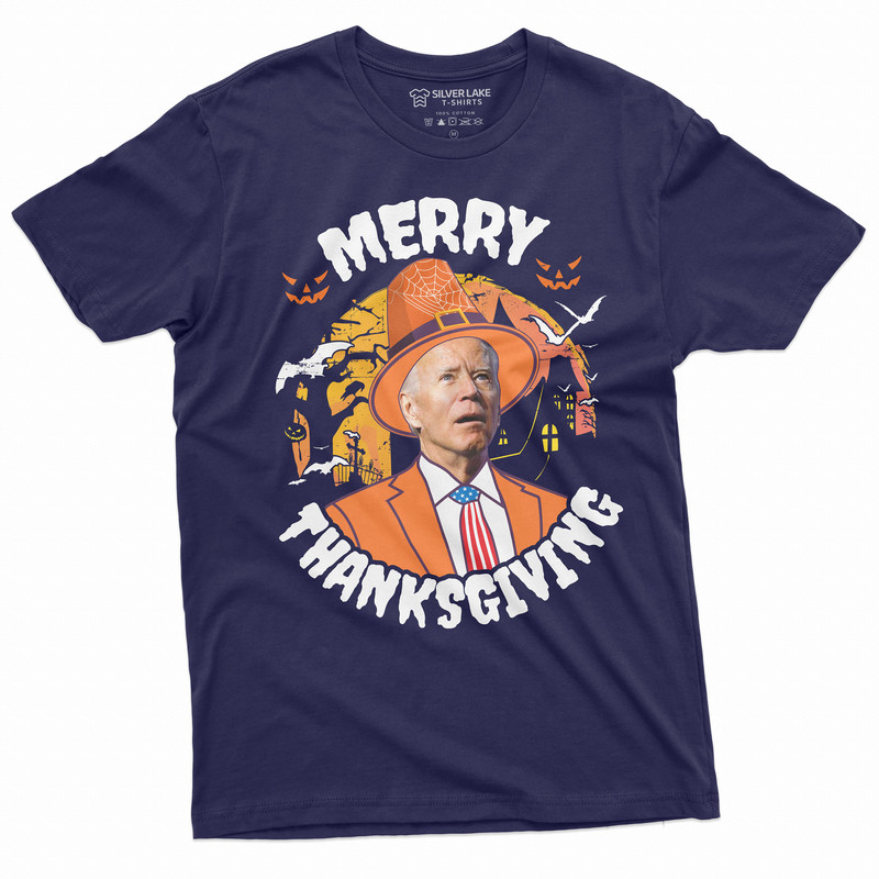Men's Funny Halloween Anti Biden T-shirt Merry Thanksgiving Halloween Costume Tee Shirt - 3.jpg
