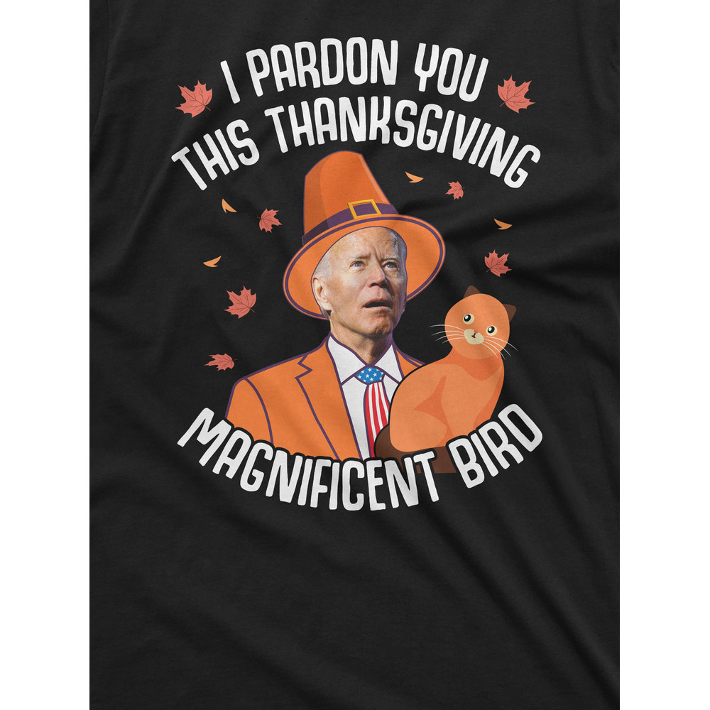 Men's Funny Thanksgiving Anti Biden T-shirt Turkey Pardoning Cat T-shirt Anti-biden Funny Political Shirt Holiday Gift Tee - 2.jpg