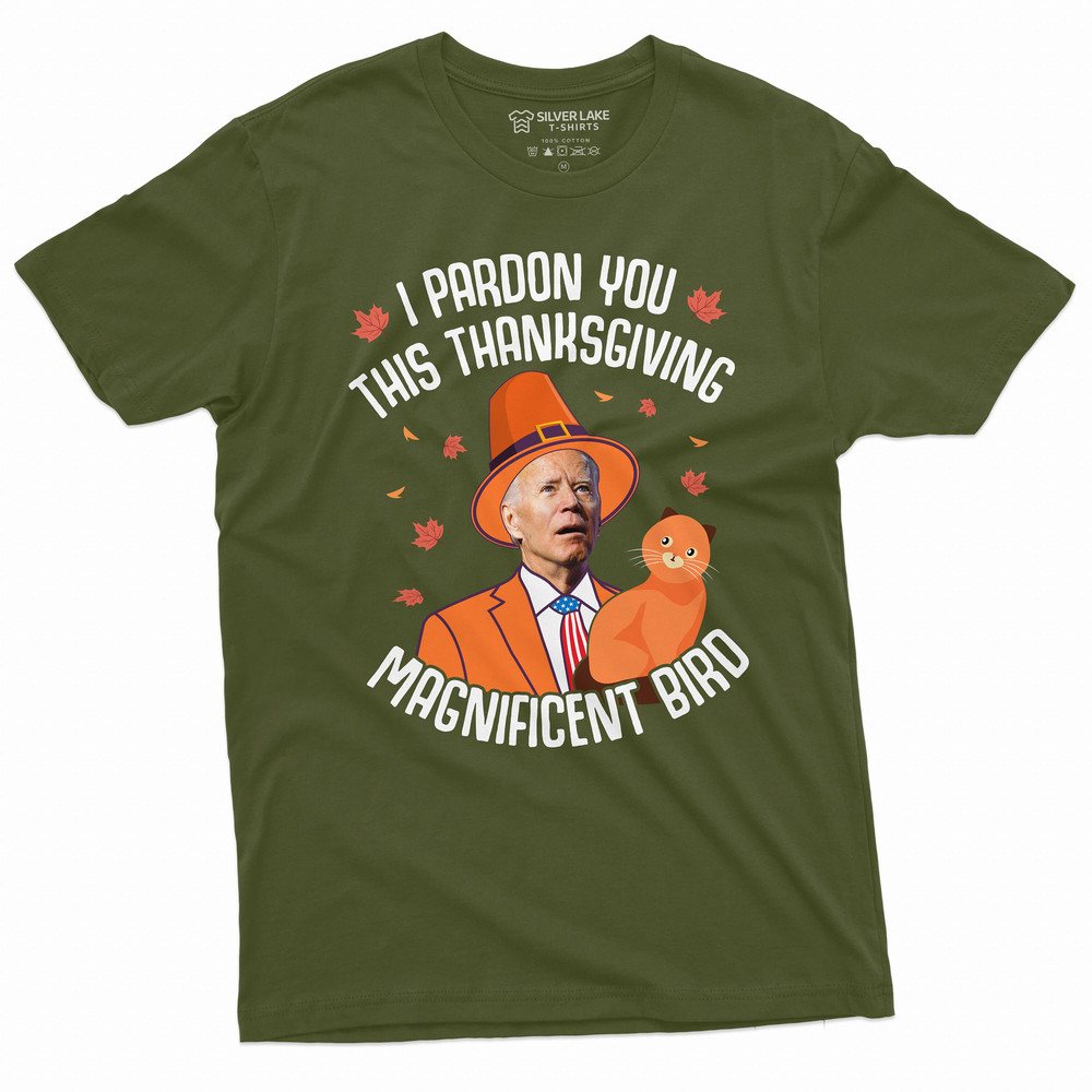 Men's Funny Thanksgiving Anti Biden T-shirt Turkey Pardoning Cat T-shirt Anti-biden Funny Political Shirt Holiday Gift Tee - 4.jpg