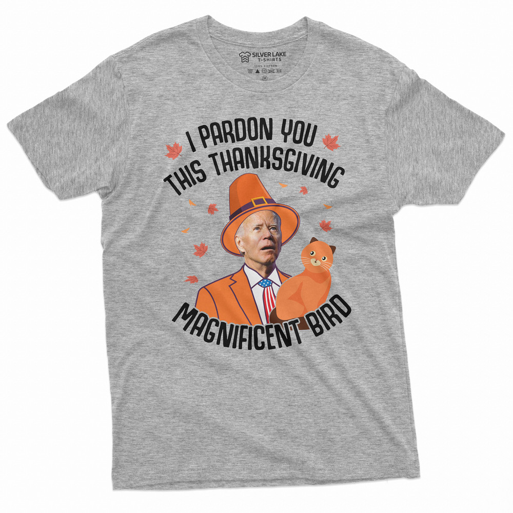 Men's Funny Thanksgiving Anti Biden T-shirt Turkey Pardoning Cat T-shirt Anti-biden Funny Political Shirt Holiday Gift Tee - 5.jpg
