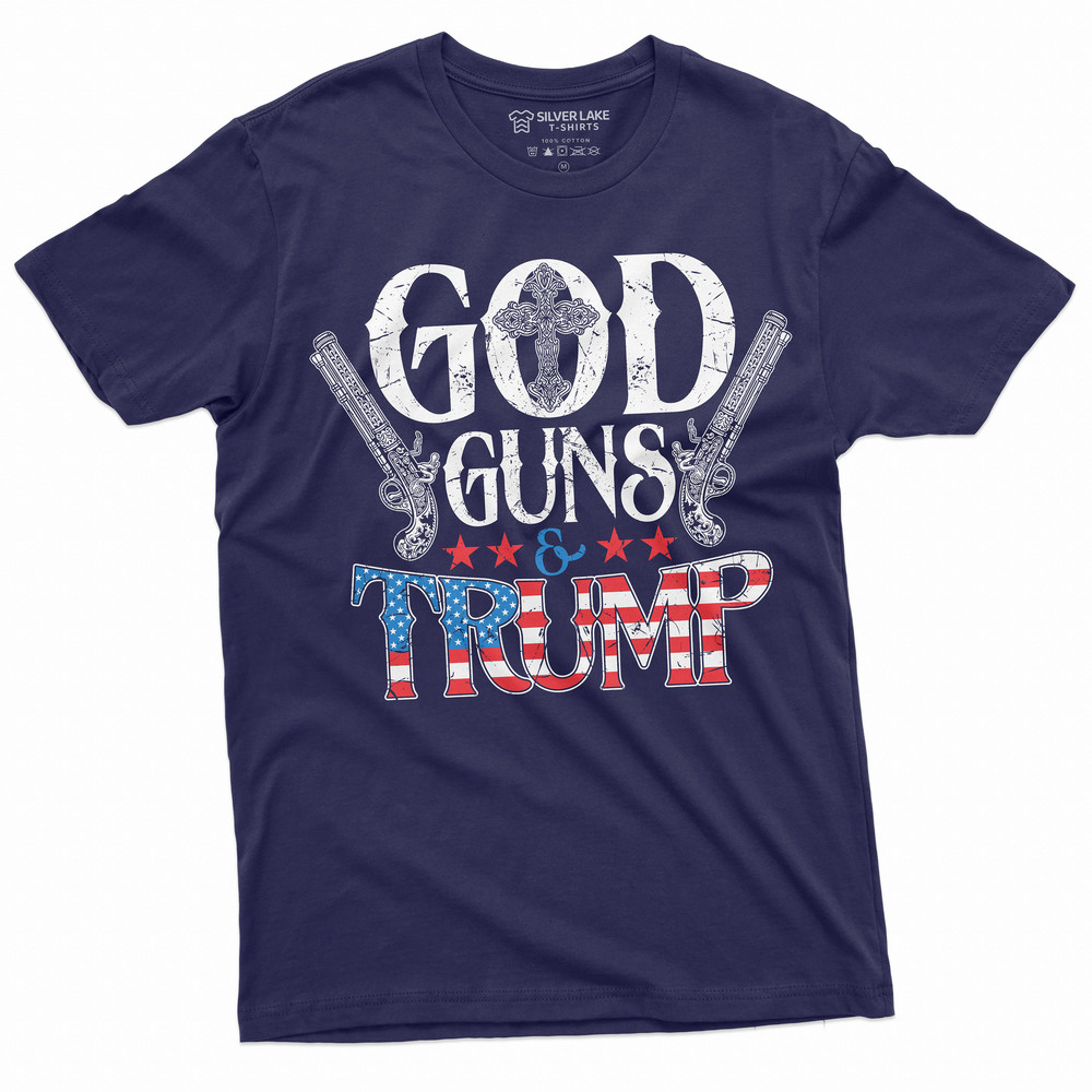 Men's God Guns and Trump T-shirt Presidential Elections Political Tee Shirt Trump Biden Tee Shirt - 3.jpg