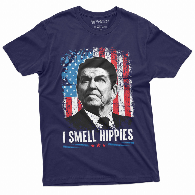 Men's I smell Hippies T-shirt US President Tee Funny 4th of July Patriotic Tee Shirt - 3.jpg