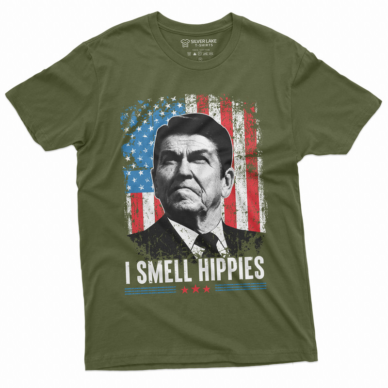 Men's I smell Hippies T-shirt US President Tee Funny 4th of July Patriotic Tee Shirt - 4.jpg