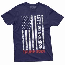 mens lets go brandon trump 2024 t-shirt elections political trump for president usa flag american patriotic dtj tee shir