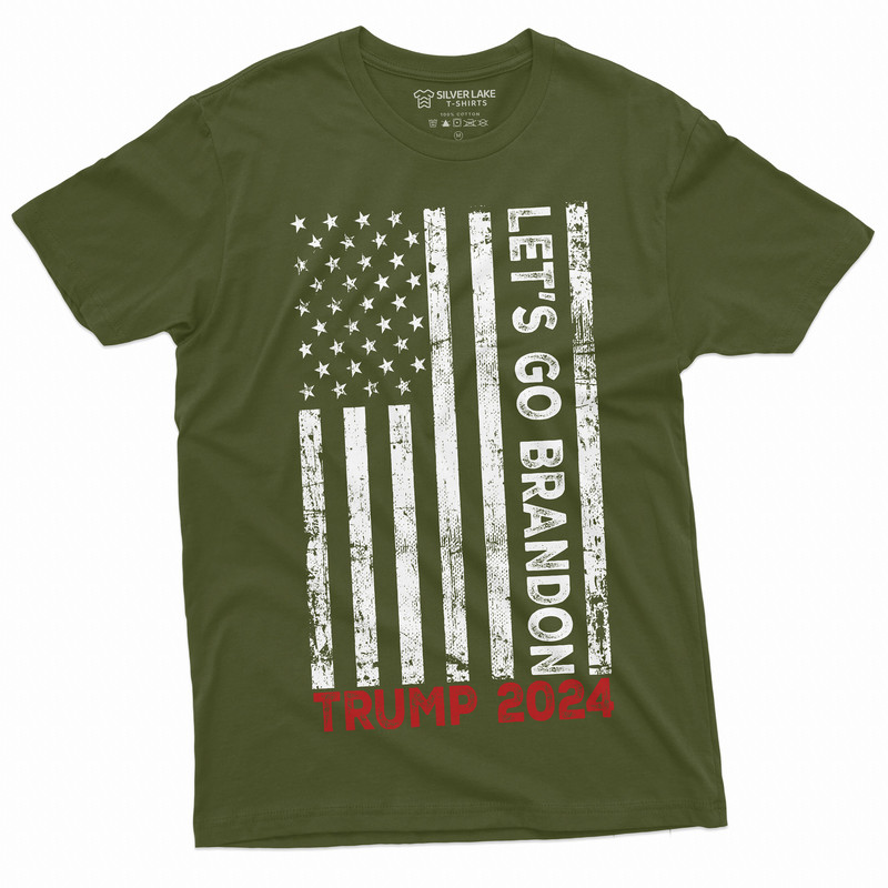 Men's Let's Go Brandon Trump 2024 T-shirt Elections Political Trump for President USA Flag American Patriotic DTJ Tee shirt - 2.jpg