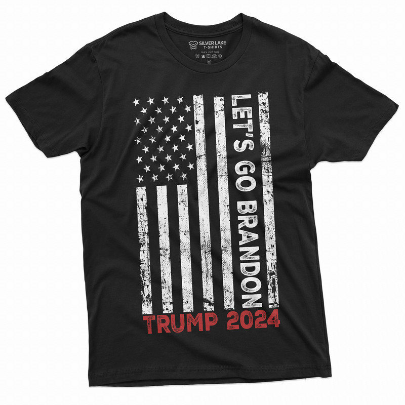 Men's Let's Go Brandon Trump 2024 T-shirt Elections Political Trump for President USA Flag American Patriotic DTJ Tee shirt - 4.jpg