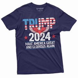Mens Trump 2024 Make America Great and Glorious T-shirt Donald Trump for president elections Political USA Tee Shirt