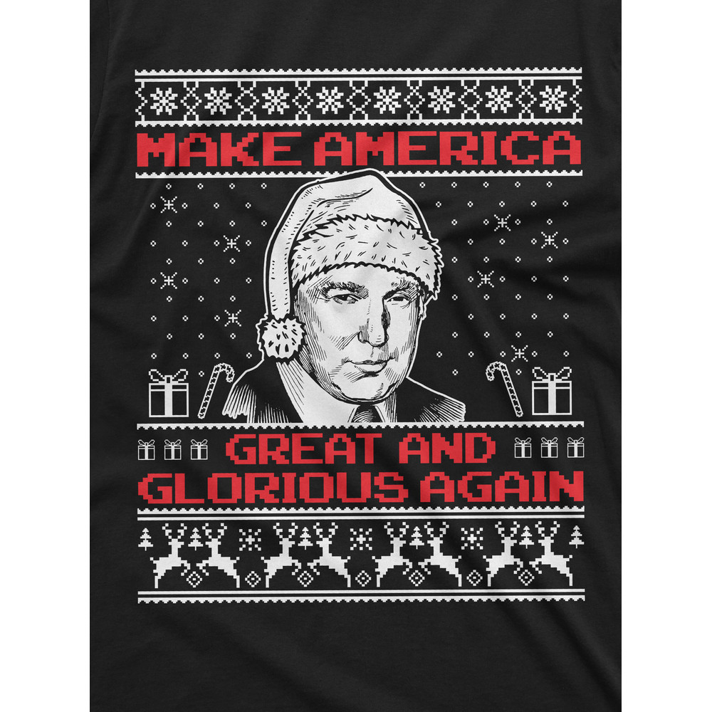 Men's Trump 2024 Make American Great and Glorious Christmas T-shirt Presidential elections 2024 Ugly Sweater t-shirt - 2.jpg