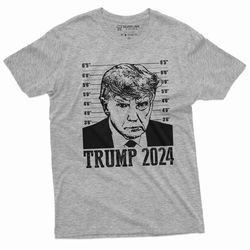 mens trump 2024 real mug shot t-shirt djt arrest mugshot police photo trump for president 2024 shirt