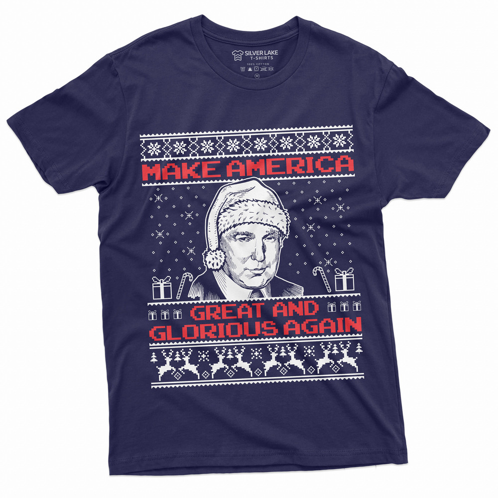 Men's Trump 2024 Make American Great and Glorious Christmas T-shirt Presidential elections 2024 Ugly Sweater t-shirt - 3.jpg