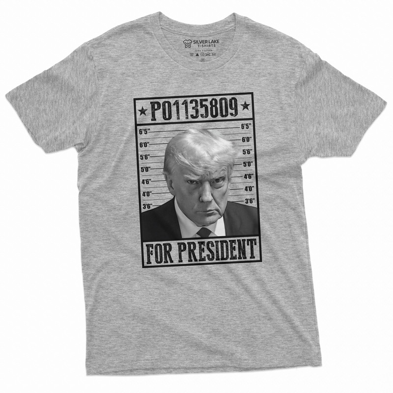 Men's Trump for president T-shirt arrest number P01135809 Tee Shirt Wanted for president DJT Tshirt Mugshot Arrest tee - 2.jpg
