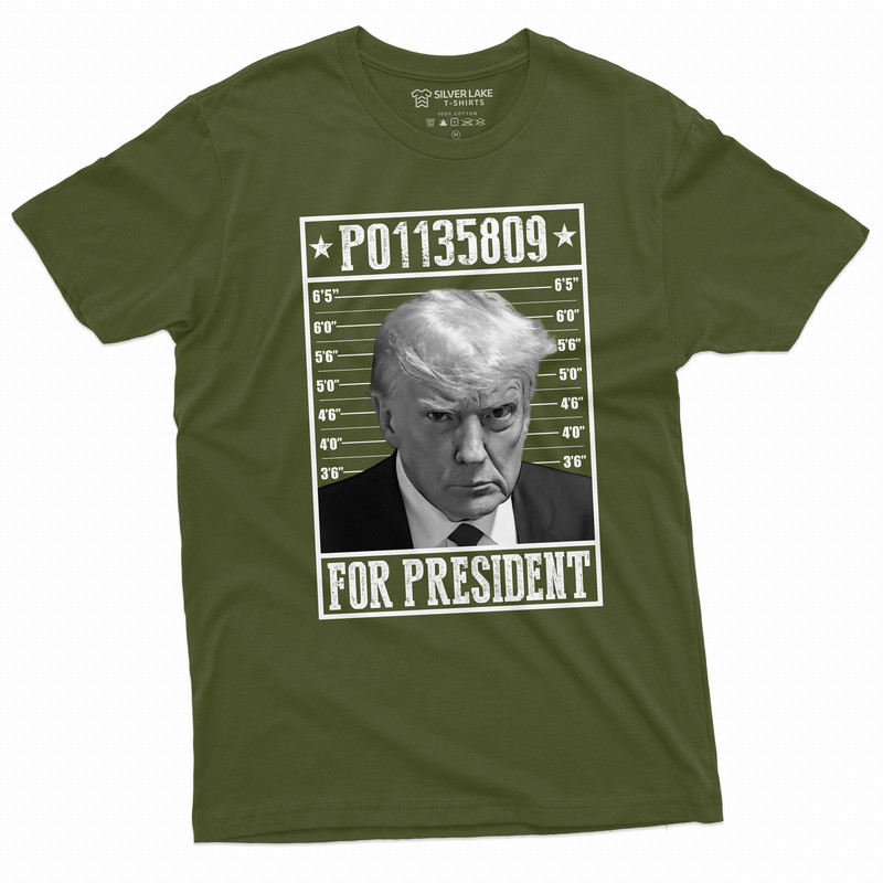 Men's Trump for president T-shirt arrest number P01135809 Tee Shirt Wanted for president DJT Tshirt Mugshot Arrest tee - 4.jpg