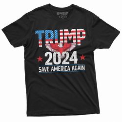 mens trump save america again political t-shirt trump 2024 re-election tee shirt maga djt tee