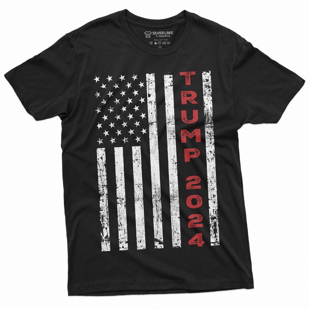 Trump 2024 USA Flag T-shirt Donald Trump for President Republican party Tee Shirt Men's Pro Trump GOP Tee Shirt - 1.jpg