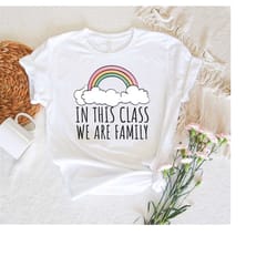 funny teacher shirts,elementary teacher,in this class we are family t-shirt,teacher team shirts,back to school teacher,u