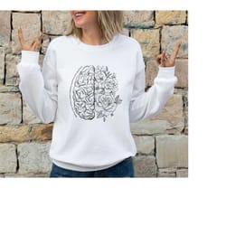 brain anatomy sweatshirt, funny nurse hoodie, womens nursing school sweatshirt, nursing student anatomical layout brain,