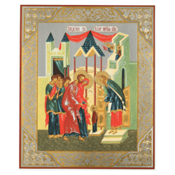 The Presentation of the Virgin in the Temple | Lithography print on wood | Size: 15 7/8"x13 1/8" (40cm x 33 x 0.8 cm)