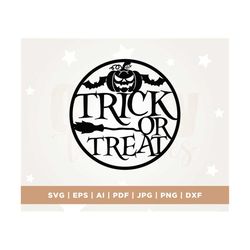 halloween trick or treat sign svg, halloween door hanger svg, cricut, png, svg, sublimation, halloween sign svg, hallowe