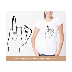 wifey diamond ring, wedding finger svg, engaged finger svg, vector cut file for cricut, silhouette, pdf png eps dxf, dec
