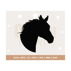 horse head svg, horse svg, stallion svg, horse lover, vector cut file for cricut, silhouette, pdf, png, eps, dxf, decal,