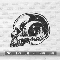 skull space alien svg | outer space clipart | intertersial being cutfile | celestial meteor stencil | moon dxf | astrona