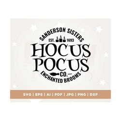 hocus pocus, sanderson sisters, enchanted brooms svg, halloween decor, cricut, png, svg, sublimation, round hocus pocus