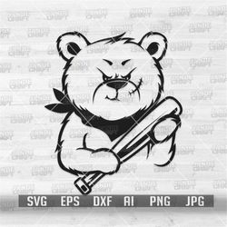 teddy the gangster svg | warrior teddy clipart | bad goons bear stencil | angry teddy with baseball bat cut file | hipst