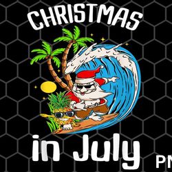 christmas in july png, santa hawaiian summer surf surfing png download
