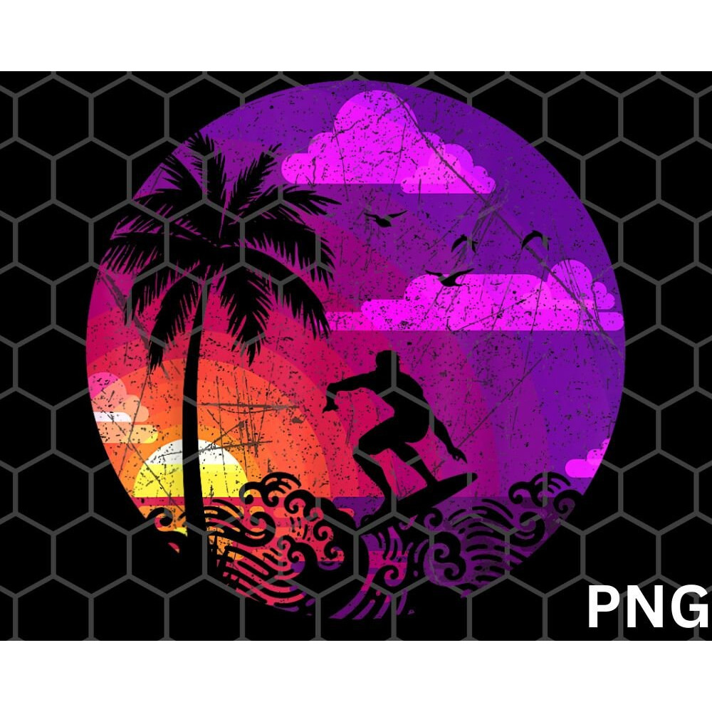 Nature Surfer Retro Surfing Beach Surf Wave png - 1.jpg