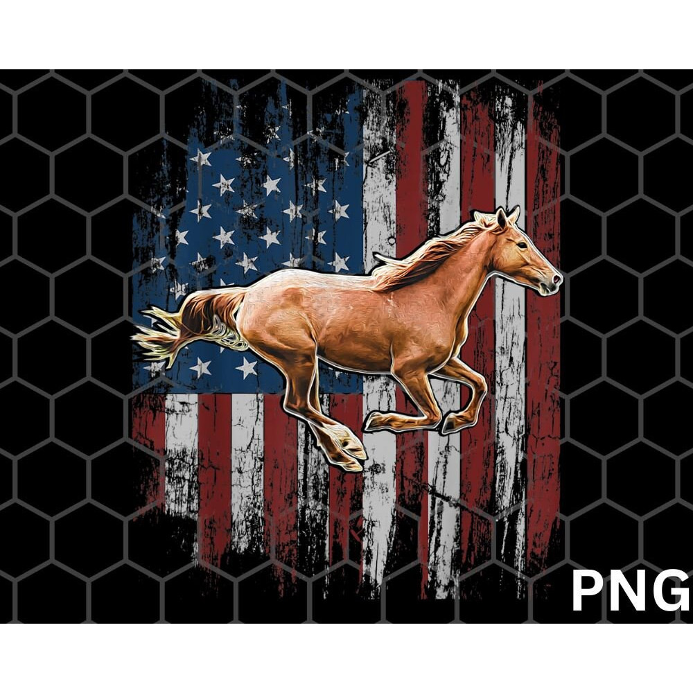 Patriotic Horse American Flag png, Horseback Riding Farm png - 1.jpg