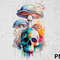 Watercolor Skull Mushroom Morel Mycologist Halloween png - 1.jpg