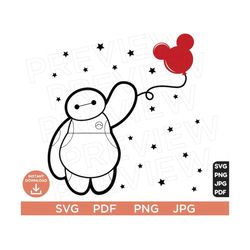 baymax svg big hero  png clipart , disneyland ears svg clipart svg, cut file layered by color, cut file cricut, silhouet