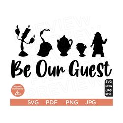 Be Our Guest SVG Princess Ears, The beauty and the beast ,Disneyland SVG, cut file layered by color, Cut file Cricut, Si