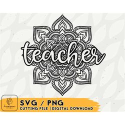Mandala SVG Design - Teacher Svg Files For Cricut - Digital Download