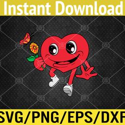 Valentines Day Heart Holding Flower Funny Svg, Eps, Png, Dxf, Digital Download