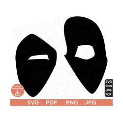 deadpool face svg disneyland ears clipart deadpool superheroes svg, cut file layered color, cut file cricut, silhouette
