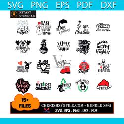 christmas bundle svg, 15 files of christmas svg, christmas day svg