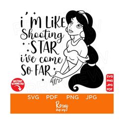 i'm like shooting star i've come so far, aladdin princess disneyland svg, icon, head, digital, ears, design svg cut file