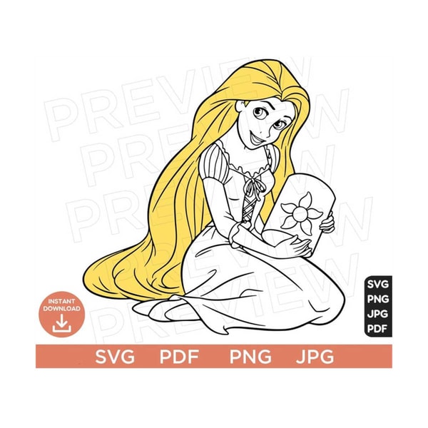 Rapunzel Princess Vector SVG, Tangled SVG, Disneyland Ears S | Inspire ...