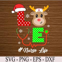 christmas nurse scrub tops for women love reindeer nurse  svg, eps, png, dxf, digital download