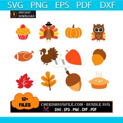 12 files fall thanksgiving day svg, thanksgiving bundle svg