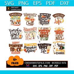 pumpkin spice for life bundle svg, 12 files thanksgiving pumpkin spice for life svg