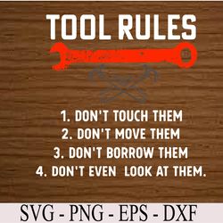 funny mechanic tool rules auto repair car mechanic handyman svg, eps, png, dxf, digital download