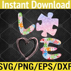 autism awareness 2022 valentines day cute puzzle autism svg, eps, png, dxf, digital download