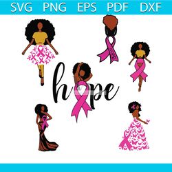 hope breast cancer awareness bundle svg, awareness svg, breast cancer awareness svg, hope svg, breast cancer svg, black