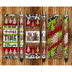 Christmas Tree Cake Pen Wraps Png Sublimation Design, Christmas Pen Wrap Png, Christmas Tree Cake Png, Leopard Pen Wrap