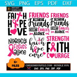 faith hope love breast cancer awareness bundle svg, 6 files faith hope love svg