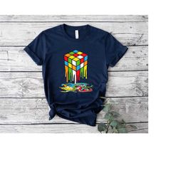 melting rubik cube shirt,rainbow rubik cube shirt,retro gaming rubik cube t-shirt,rubik cube tee,toddler youth rubik cub