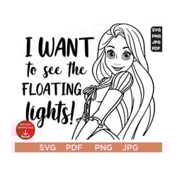 i want to see the floating lights! rapunzel svg, tangled svg disneyland ears svg princess svg vector svg png jpg pdf for